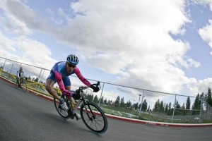 Rider taking turn